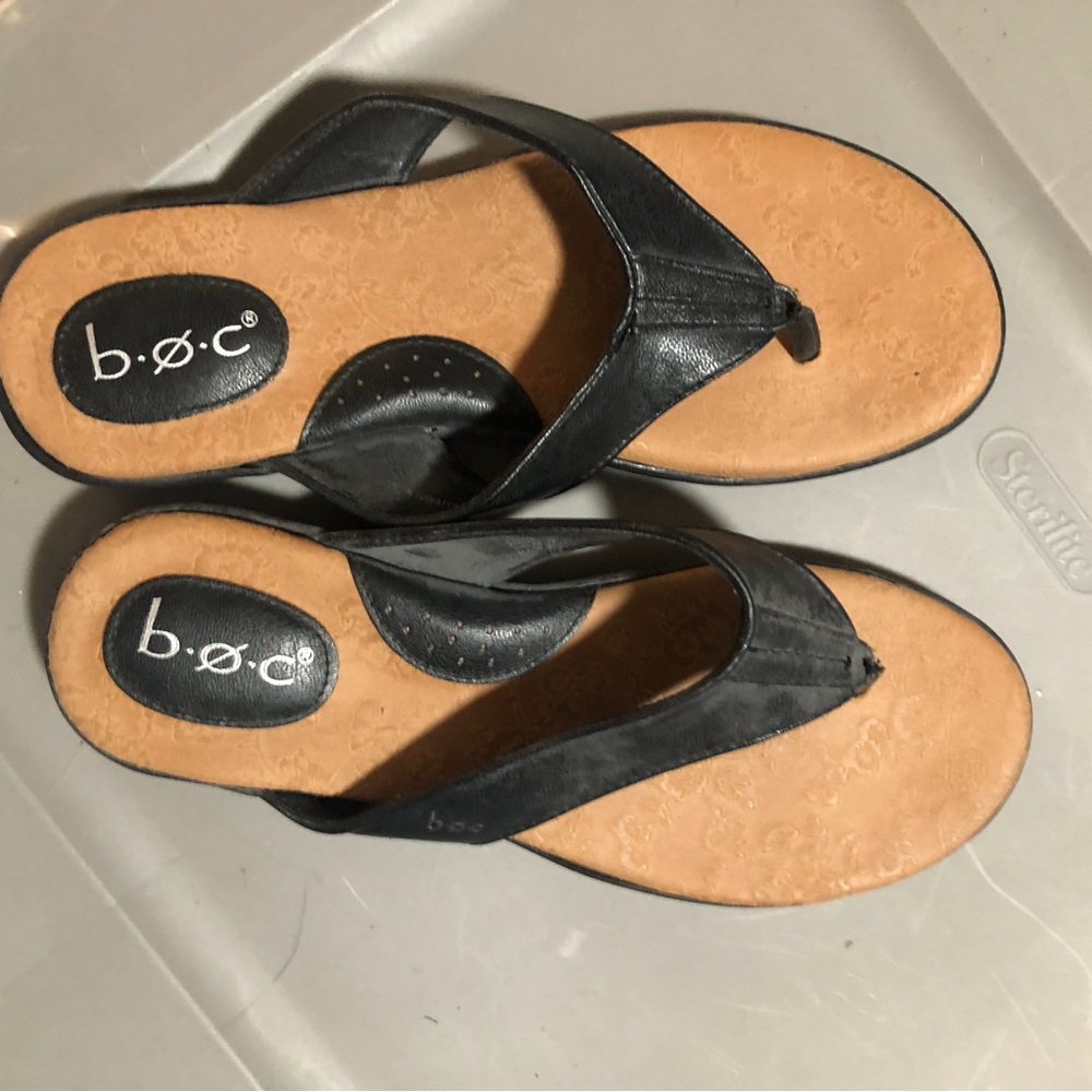 Black flip flops